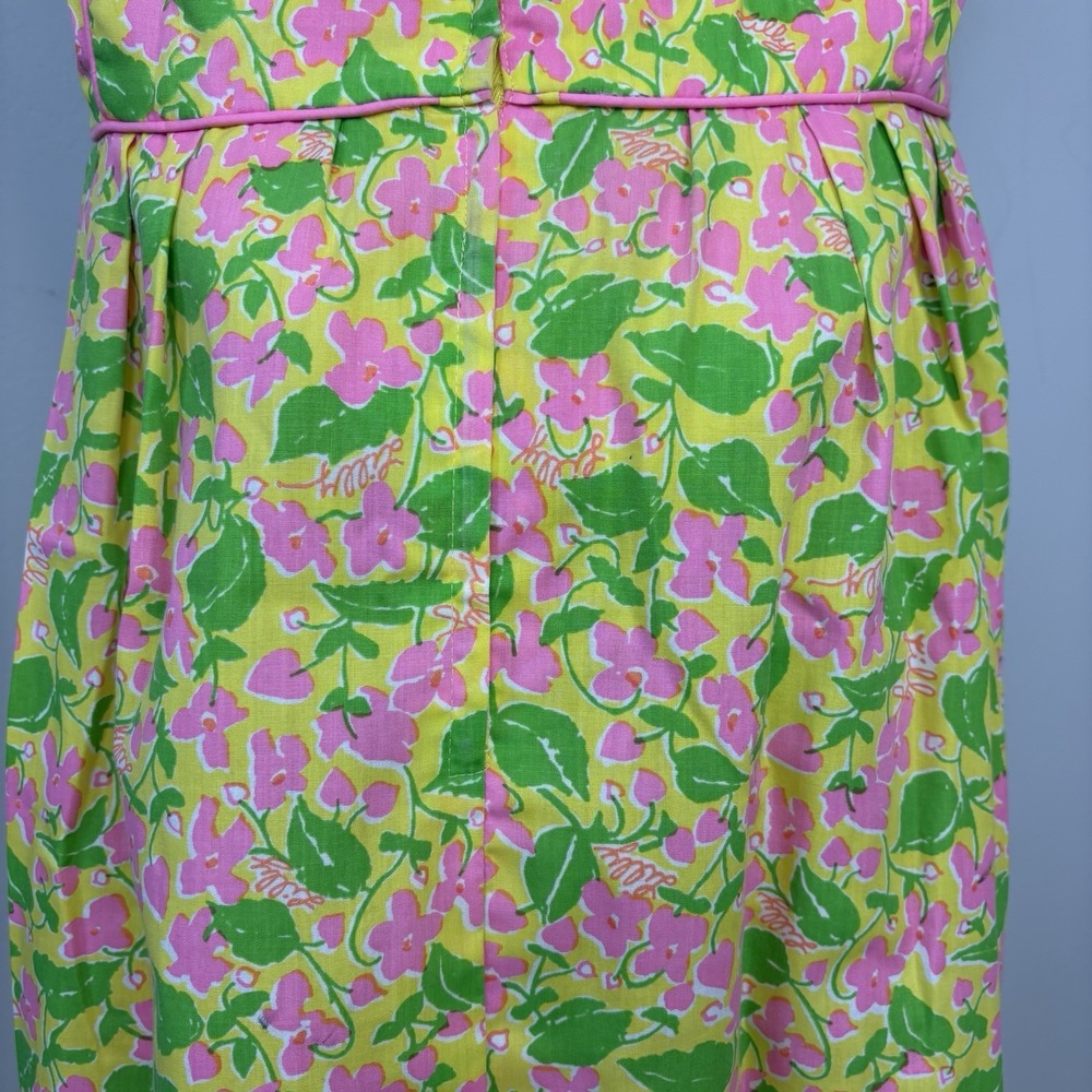 Vtg 70s Lilly Pulitzer The Lilly Floral Midi Dress Pink Sz 14 60s Cottagecore - Picture 9 of 12